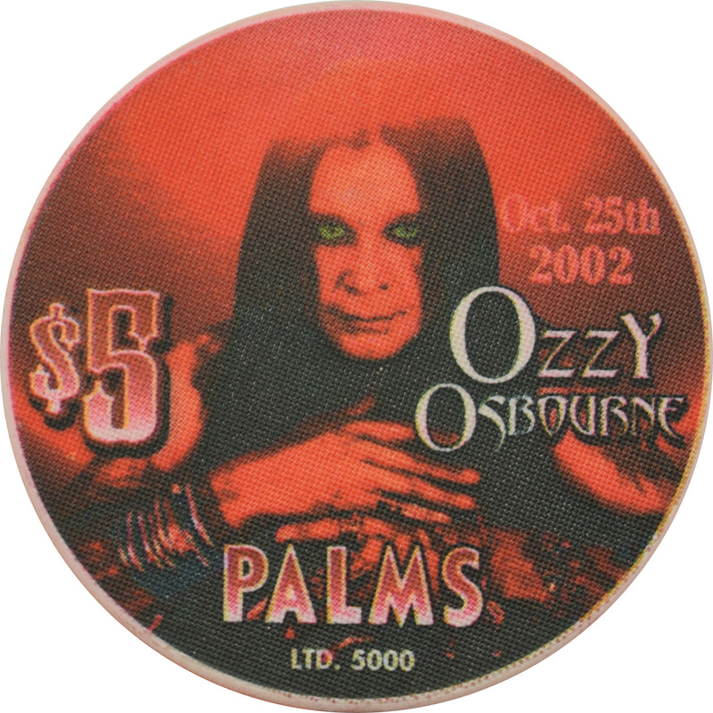 Palms Casino Las Vegas Nevada $5 Ozzy Osbourne Chip 2002