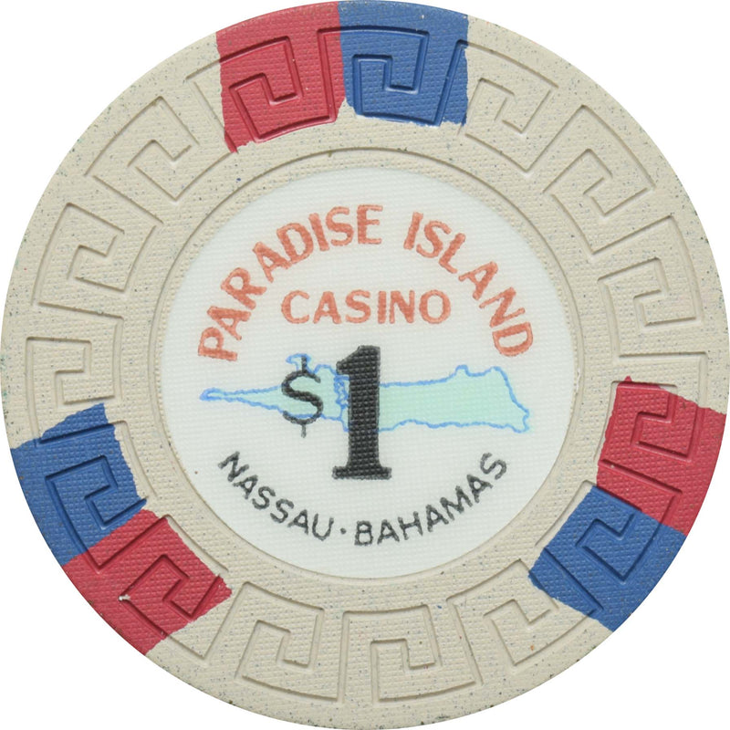 Paradise Island Casino Paradise Island Bahamas $1 Chip (Large Key)