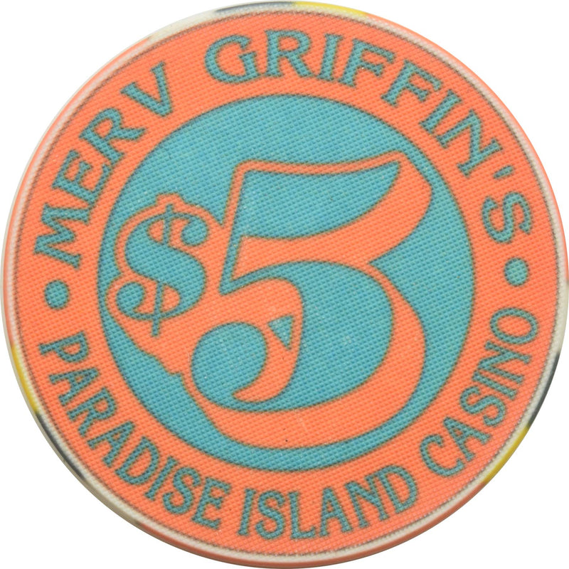 Paradise Island Casino Paradise Island Bahamas $5 Quincentennial Merv Griffin Chip