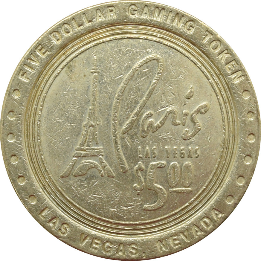 Paris Casino Las Vegas Nevada $5 Eiffel Tower Token 1999