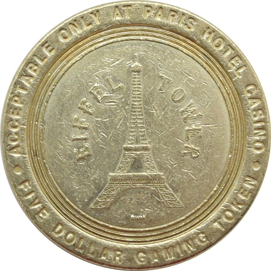 Paris Casino Las Vegas Nevada $5 Eiffel Tower Token 1999