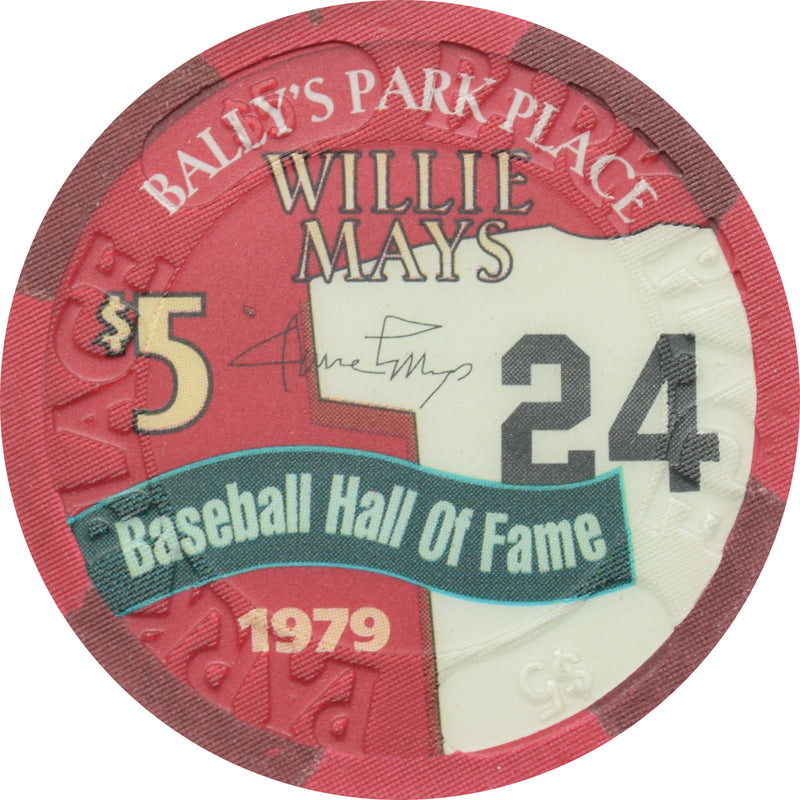 Bally's Park Place Casino Atlantic City New Jersey $5 Willie Mays Chip (1979 Hall of Fame)