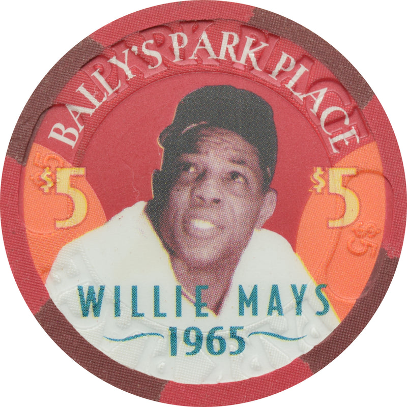 Bally's Park Place Casino Atlantic City New Jersey $5 Willie Mays Chip (1965 MVP)