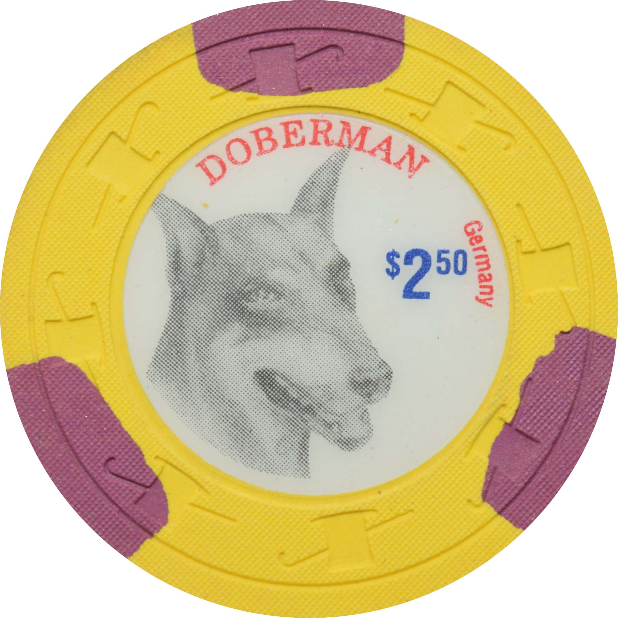 Paulson Dogs $2.50 Doberman Fantasy Chip