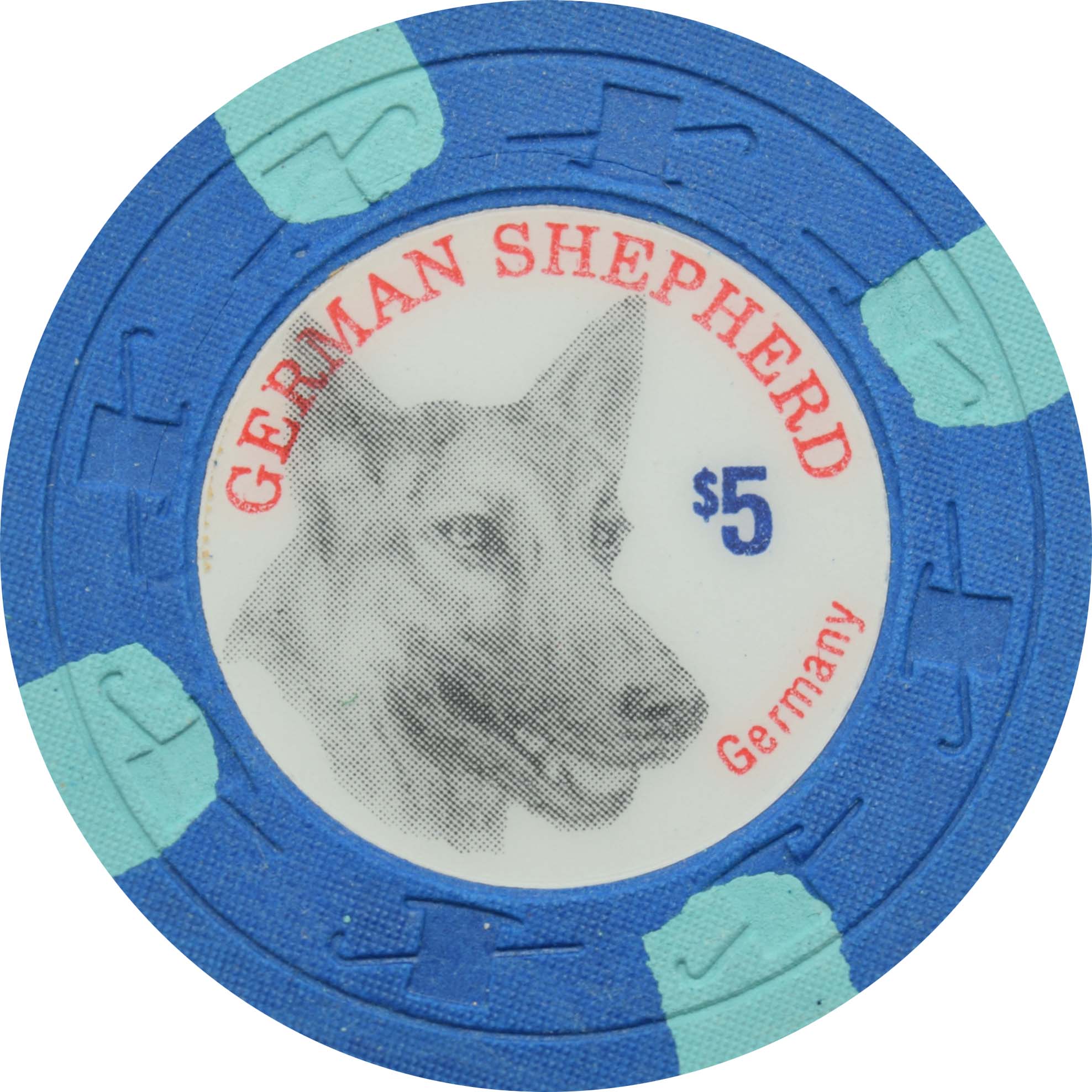 Paulson Dogs $5 German Shepard Fantasy Chip