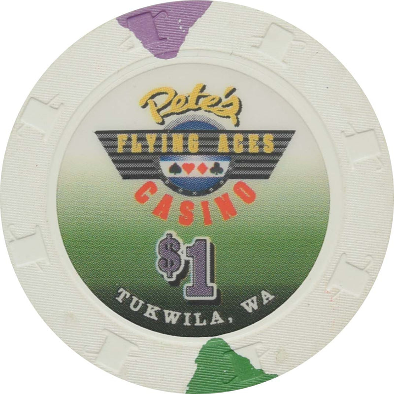 Pete's Flying Aces Casino Tukwila Washington $1 Chip
