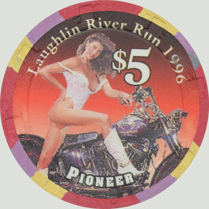 Pioneer Gambling Hall Casino Laughlin Nevada $5 River Run Chip 1996