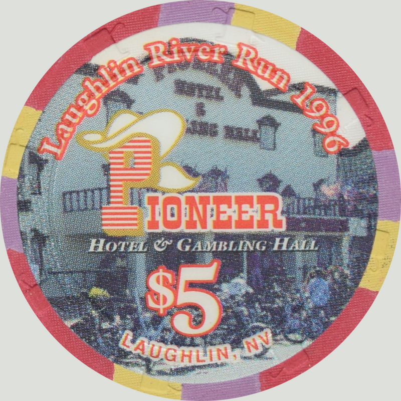Pioneer Gambling Hall Casino Laughlin Nevada $5 River Run Chip 1996