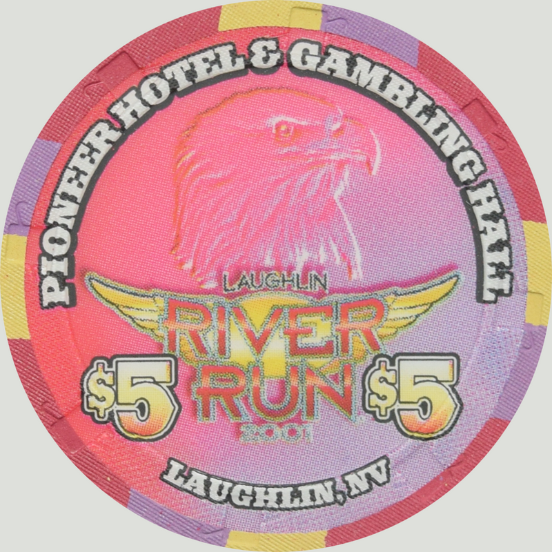 Pioneer Gambling Hall Casino Laughlin Nevada $5 River Run Chip 2001