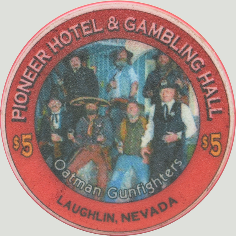 Pioneer Gambling Hall Casino Laughlin Nevada $5 Oatman Gunfighters Millennium Chip 2000