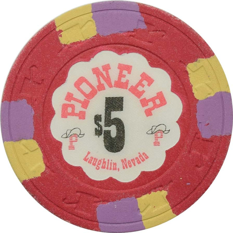 Pioneer Hotel & Gaming Hall Casino Laughlin Nevada $5 Chip 1989