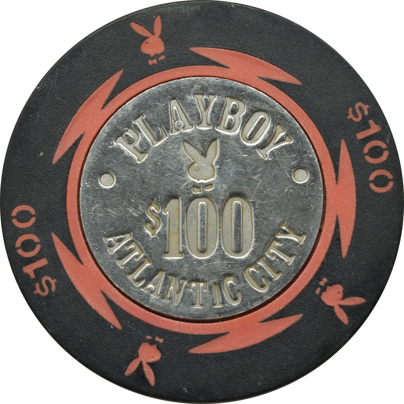 Playboy Casino Atlantic City $100 Rust Coin Inlay Chip