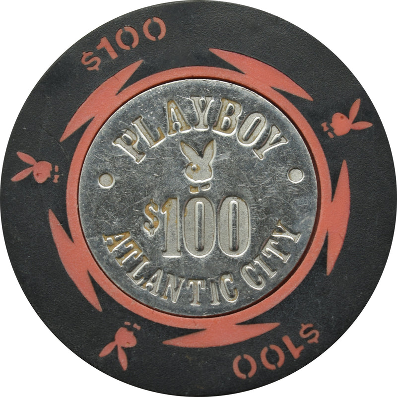 Playboy Casino Atlantic City $100 Rust Coin Inlay Chip
