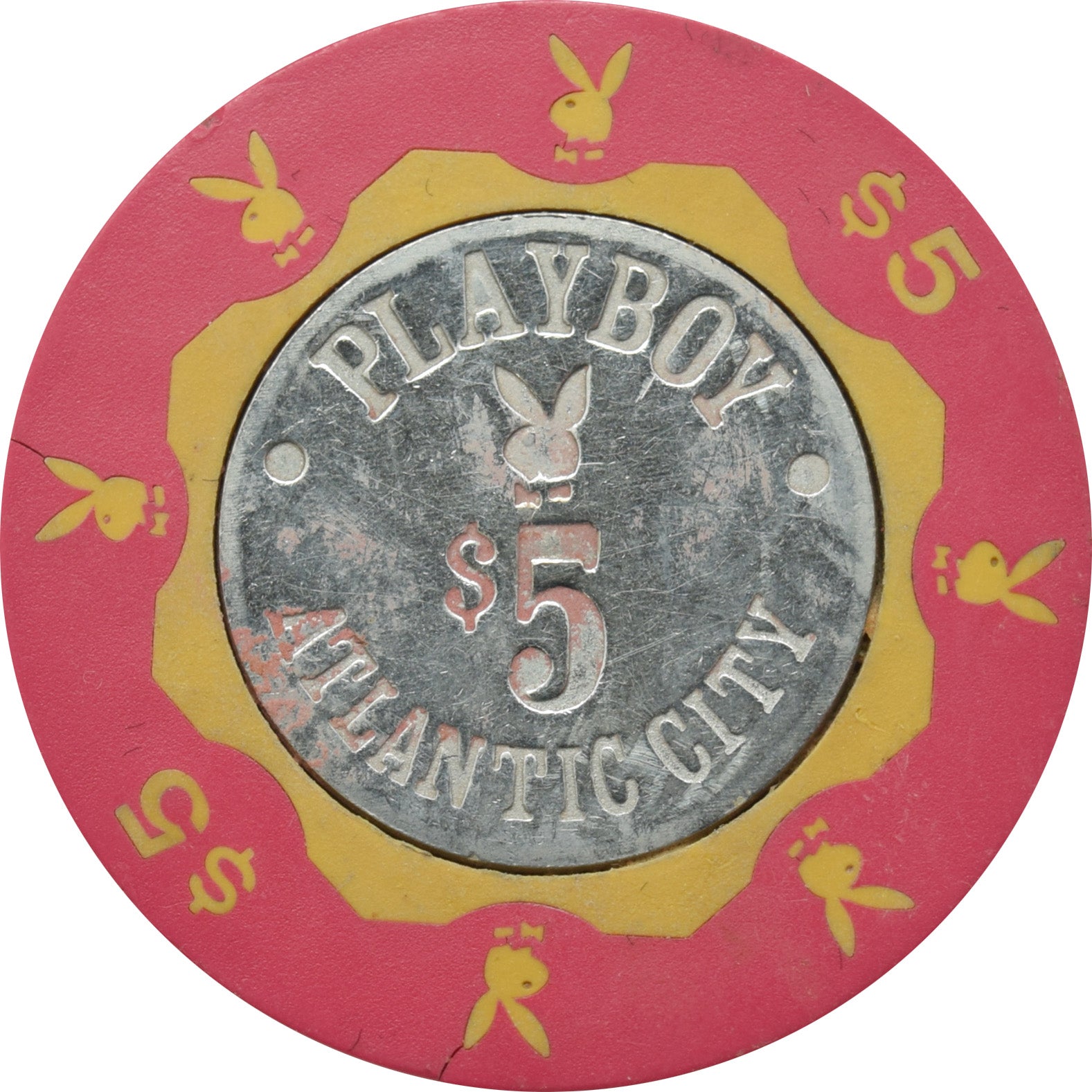 Playboy Casino Atlantic City NJ 5 Mustard Chip