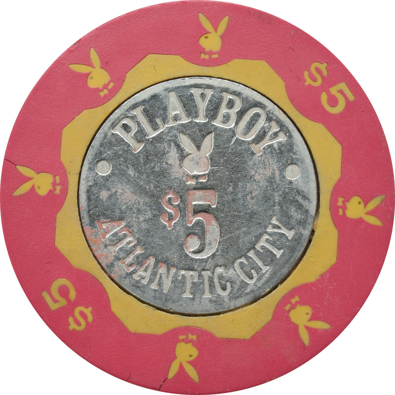 Playboy Casino Atlantic City NJ $5 Mustard Chip