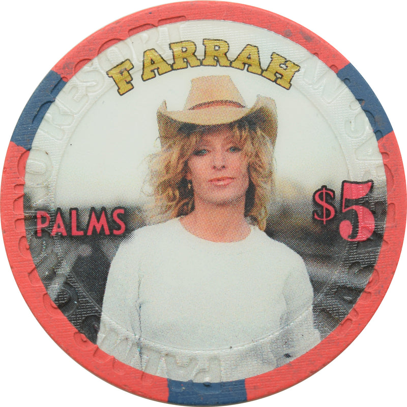 Palms Playboy Club Casino Las Vegas Nevada $5 Farrah Fawcett Hat Chip 2009