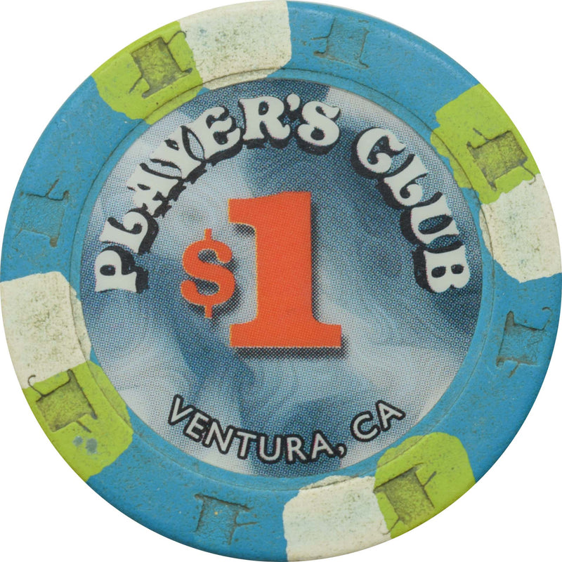 Players Club Casino Ventura California $1 RHC Chip