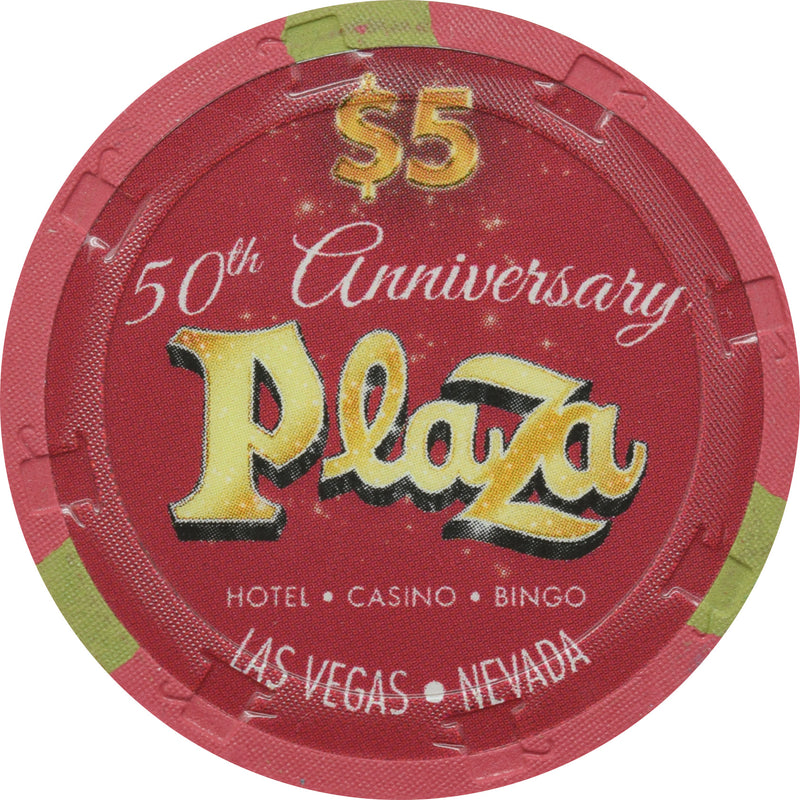 Plaza Casino Las Vegas Nevada $5 50th Anniversary Chip 2021