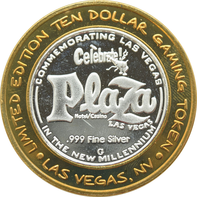 Plaza (Jackie Gaughan's) Casino Las Vegas "Main Club" $10 Silver Strike .999 Fine Silver 2000