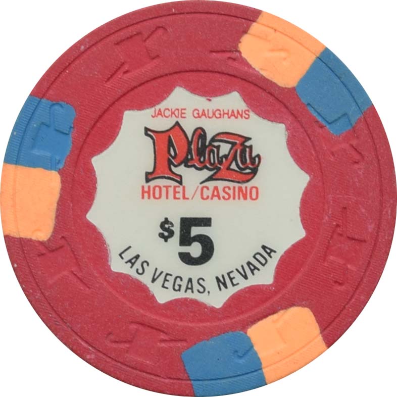 Jackie Gaughan's Plaza Casino Las Vegas Nevada $5 Chip 1992