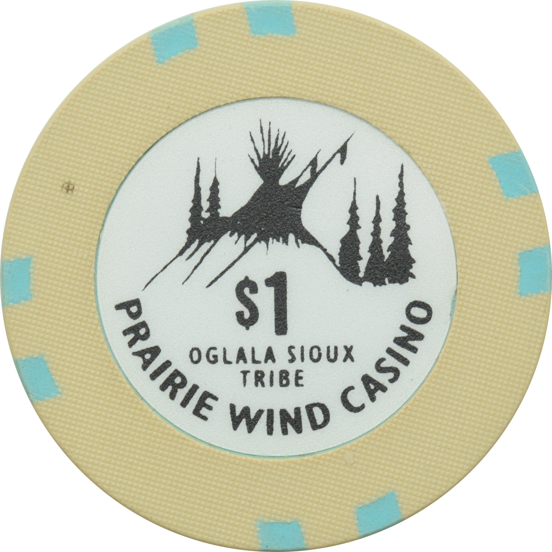 Prairie Wind Casino Pine Ridge South Dakota $1 Chip