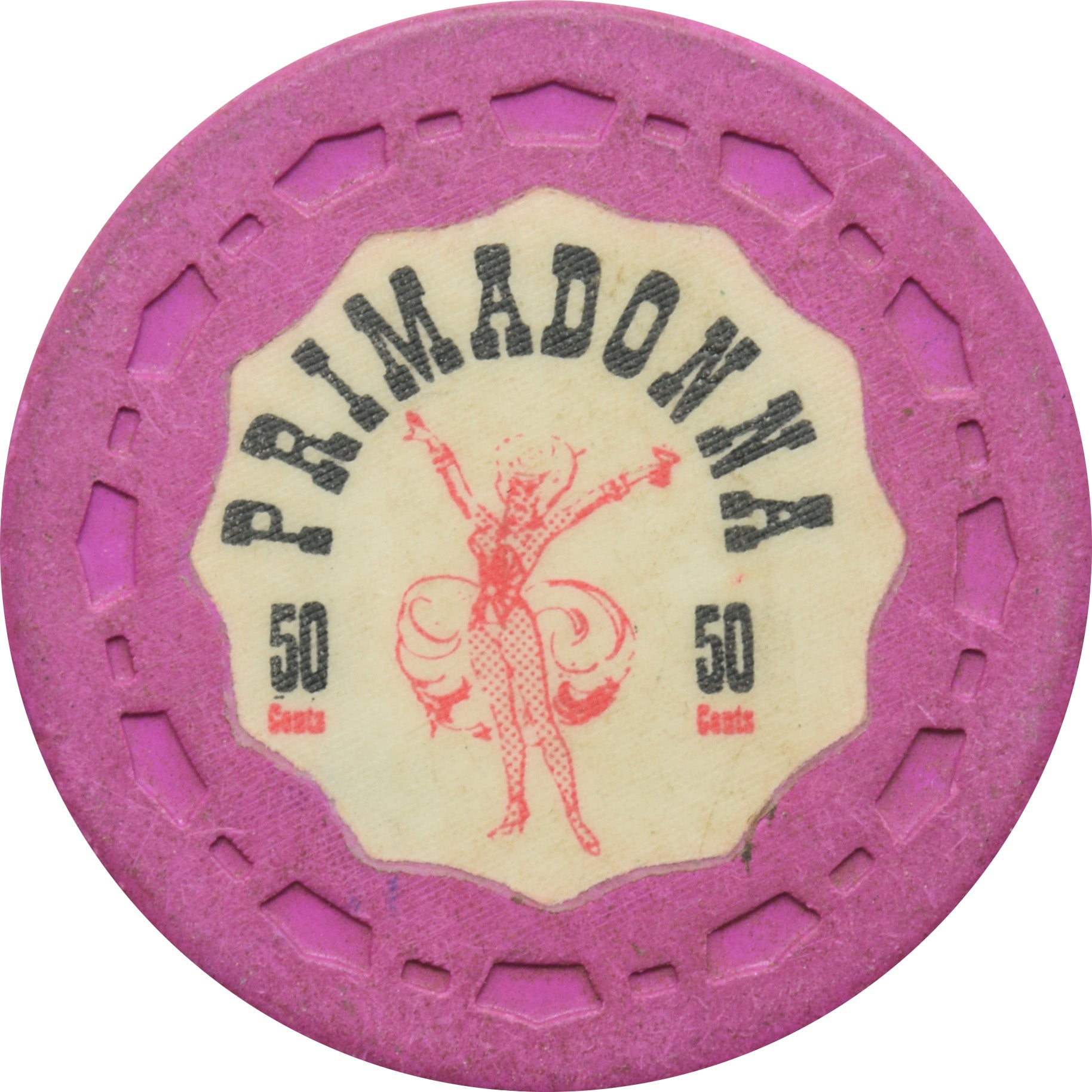 Primadonna Casino Reno Nevada 50 Cent Chip 1965