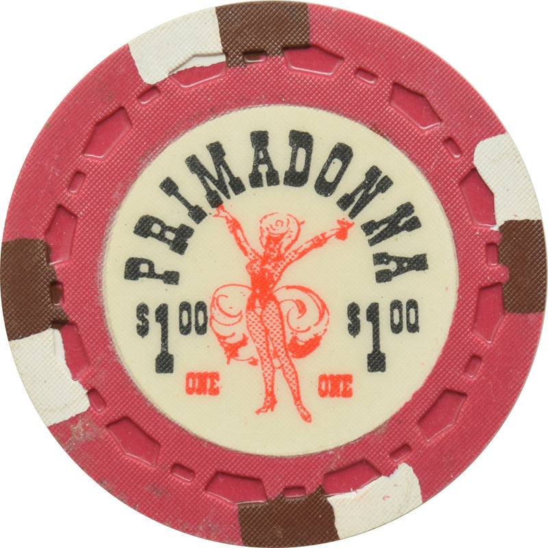 Primadonna Casino Reno Nevada $1 Dark Red Chip 1964