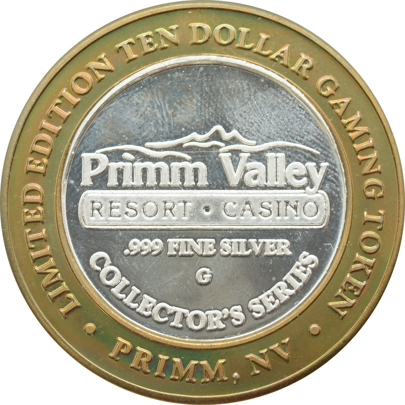 Primm Valley Casino Primm "Dutch Schultz Car" $10 Silver Strike .999 Fine Silver 2001
