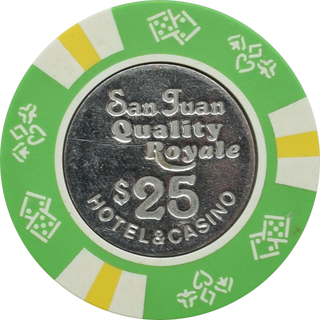 Quality Royale Casino San Juan Puerto Rico $25 Coin Inlay Chip