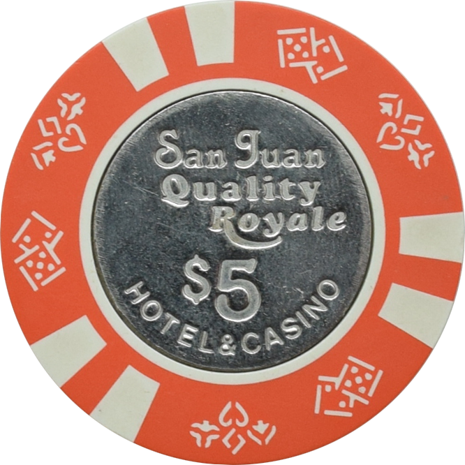Quality Royale Casino San Juan Puerto Rico $5 Coin Inlay Chip