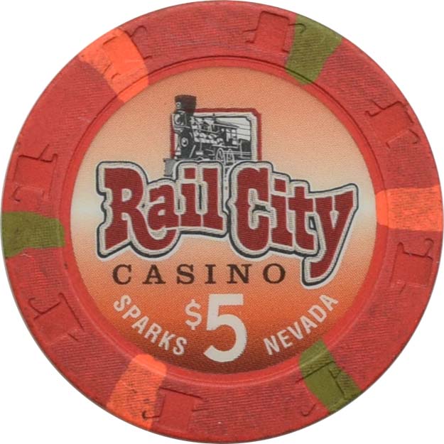 Rail City Casino Sparks Nevada $5 Chip 1997