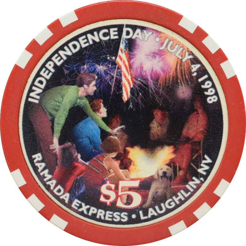Ramada Express Casino Laughlin Nevada $5 Independence Day Chip 1998