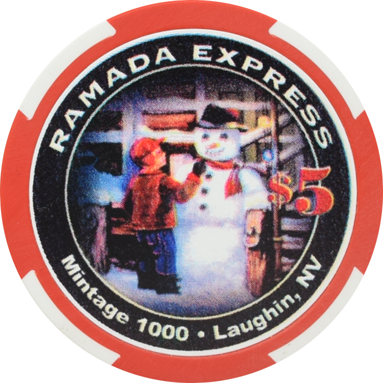 Ramada Express Casino Laughlin Nevada $5 Christmas Chip 2005