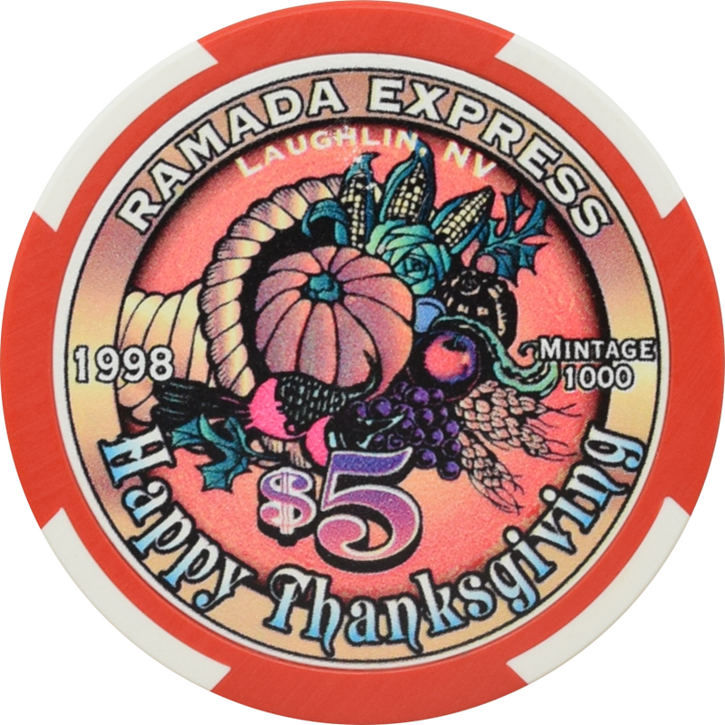 Ramada Express Casino Laughlin Nevada $5 Thanksgiving Chip 1998
