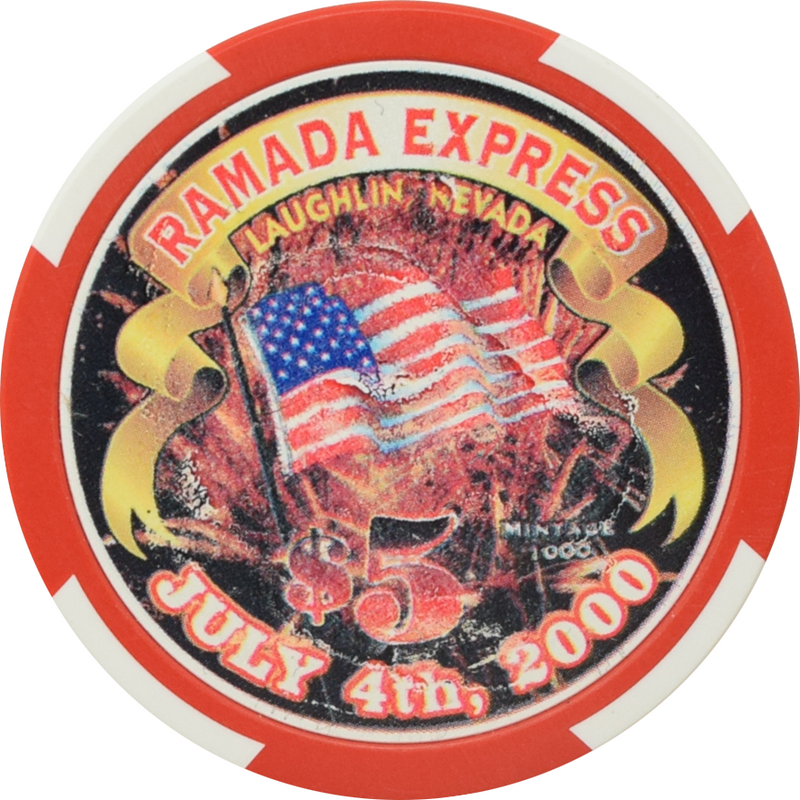 Ramada Express Casino Laughlin Nevada $5 Independence Day Chip 2000