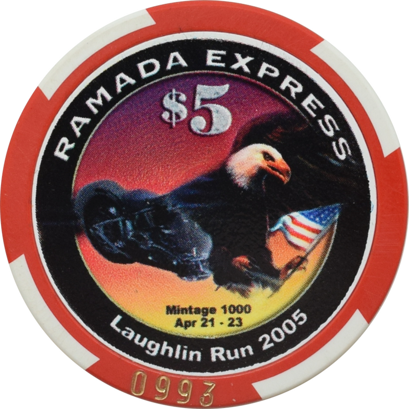 Ramada Express Casino Laughlin Nevada $5 Laughlin Run Chip 2005