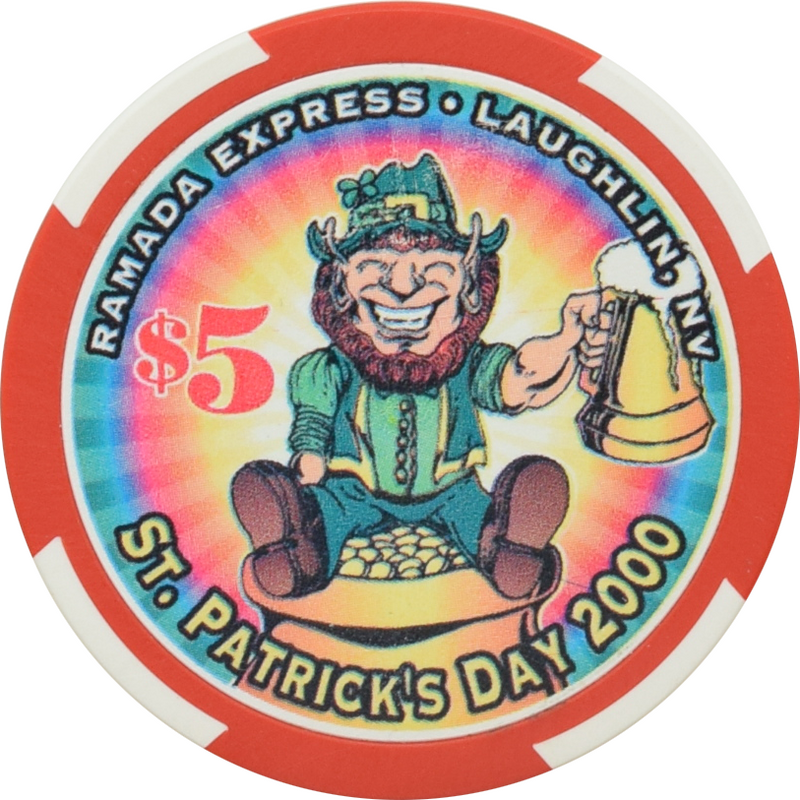 Ramada Express Casino Laughlin Nevada $5 St. Patrick's Day Chip 2000