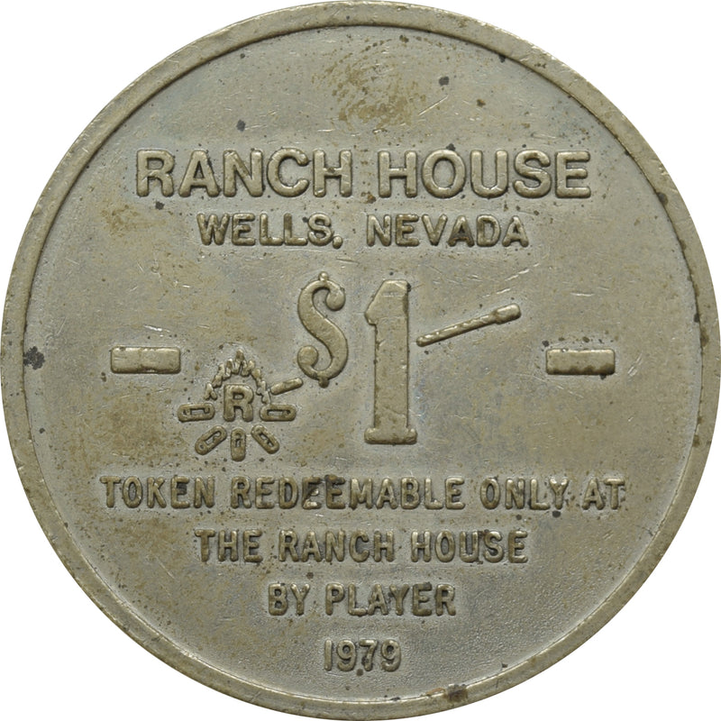 Ranch House Casino Wells NV $1 Token 1979