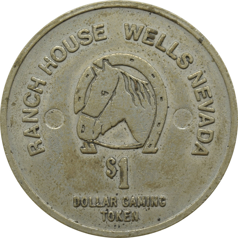 Ranch House Casino Wells NV $1 Token 1979