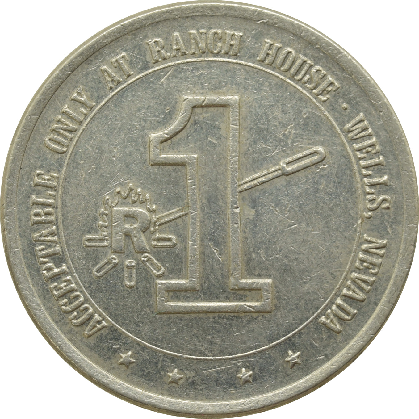 Ranch House Casino Wells NV $1 Token 1980