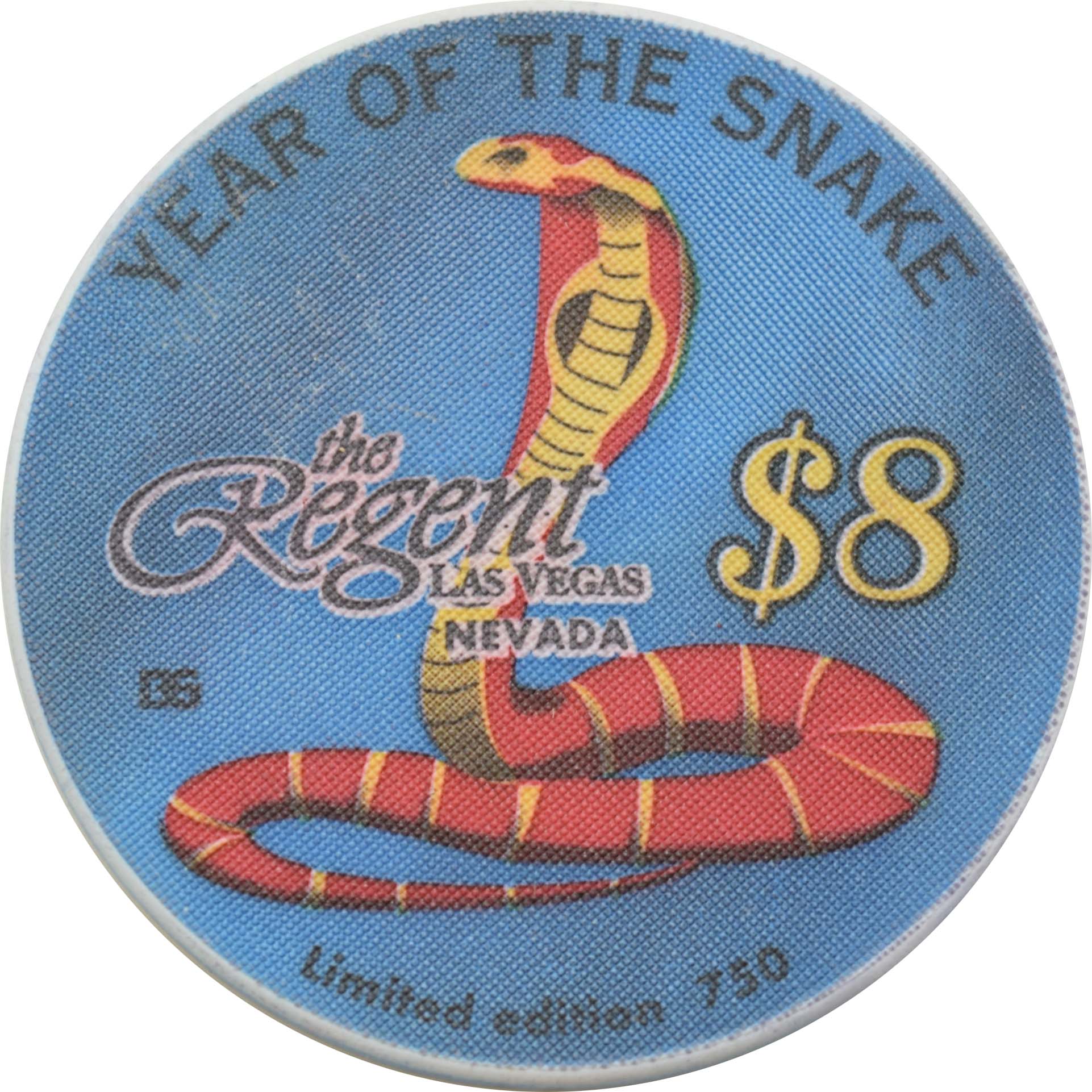 The Regent Casino Las Vegas Nevada $8 Year of the Snake Chip 2001