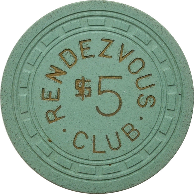Rendezvous Club Casino Whitney Nevada $5 Chip 1940s