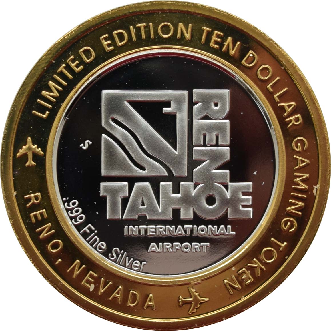 Reno/Tahoe International Airport Casino Reno "Desert Tortoise" $10 Silver Strike .999 Fine Silver 2006