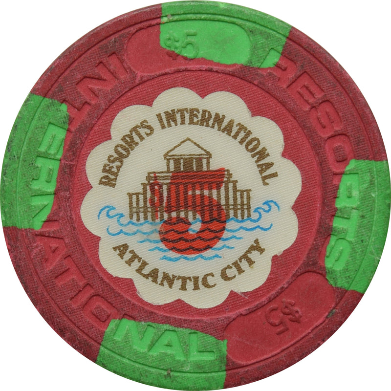Resorts International Casino Atlantic City New Jersey $5 Chip