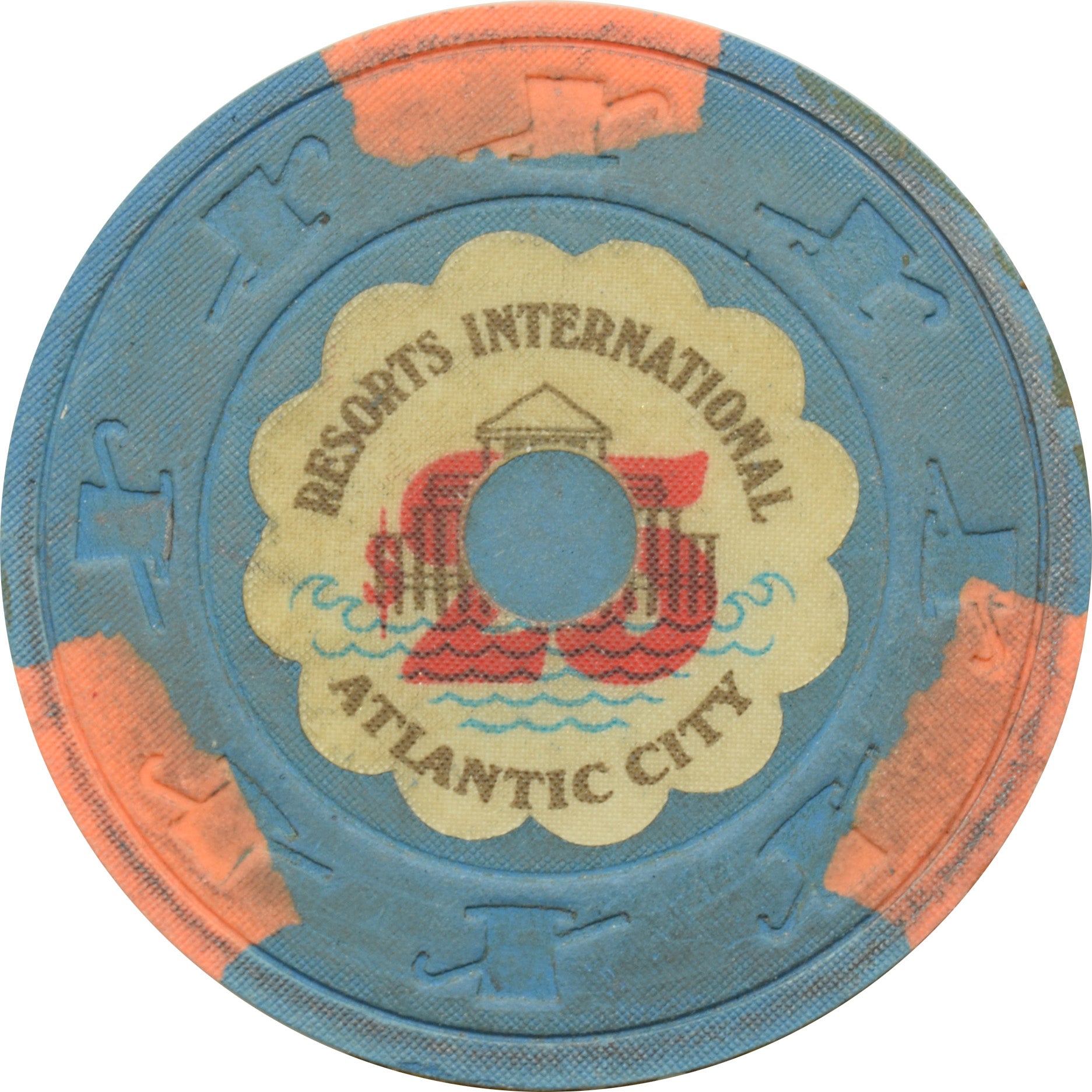 Resorts International Casino Atlantic City New Jersey $25 Blackjack Shoe Chip