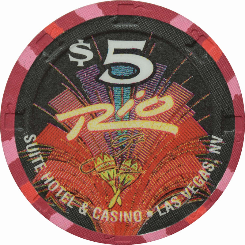 Rio Casino Las Vegas Nevada $5 Danny Gans Chip 1998
