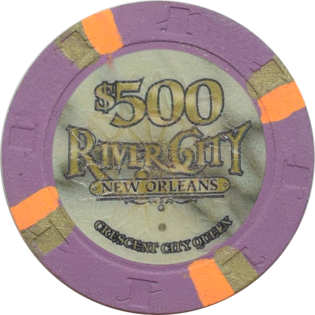 River City Crescent City Queen Casino New Orleans Louisiana $500 Cancelled Chip