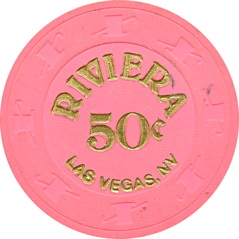 Riviera Casino Las Vegas Nevada 50 Cent Large Print Chip 1995