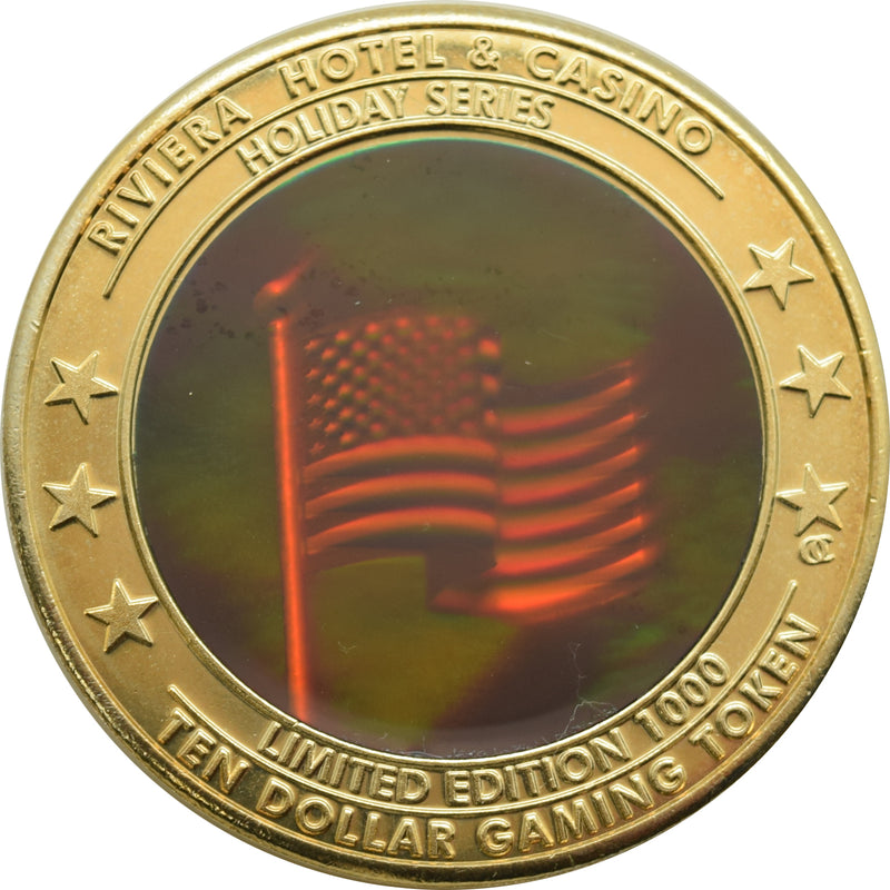 Riviera Casino Las Vegas "Veterans Day" $10 Hologram Token 2002