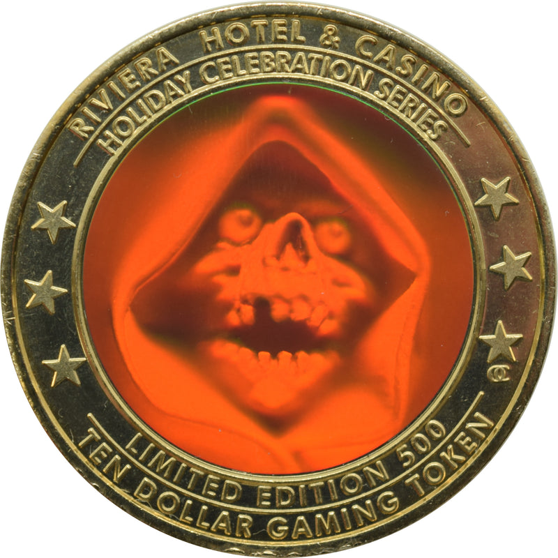 Riviera Casino Las Vegas "Happy Halloween" $10 Zodiac Hologram Token 2001